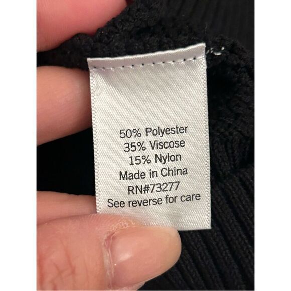 Nine West Short Puff Sleeve Sweater XXL Black - Picture 4 of 6